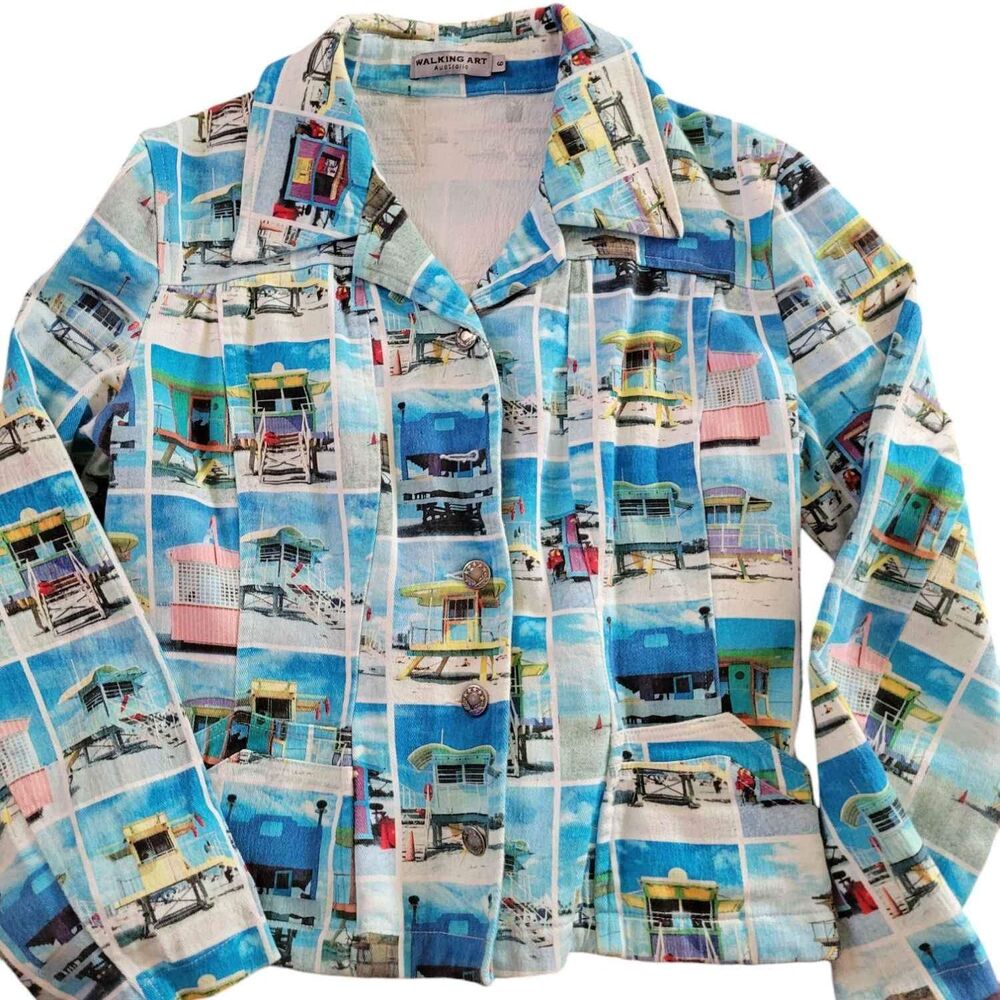 Women's Size 6 Walking Art Australia Jacket Beach Lifeguard Tower